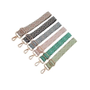 Adjustable woven replacement straps in 6 colors with geometric diamond pattern for bags
