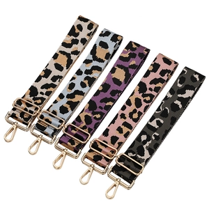 Adjustable leopard print wide shoulder straps for crossbody bags in five stylish colors