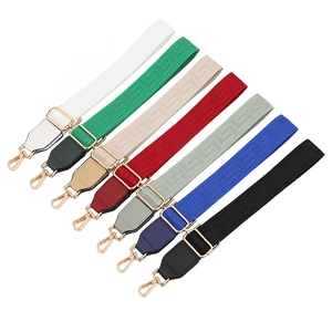 Adjustable crossbody PU leather nylon strap with Greek key pattern in seven colors