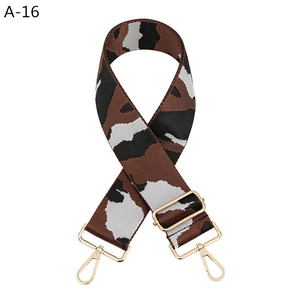 Adjustable camouflage bag strap with golden metal hooks for DIY shoulder bags