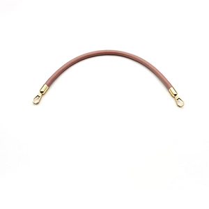 Close-up of pink PU leather handbag strap with golden swivel snap hooks for DIY bags