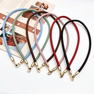 Fashionable PU leather handbag straps in various colors with gold swivel snap hooks