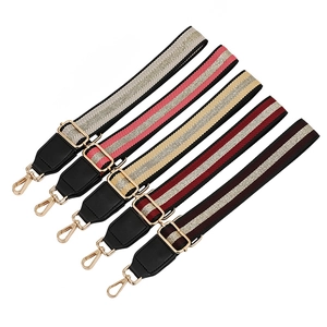 Adjustable PU leather and glitter strap set for crossbody bags with gold lobster clasps