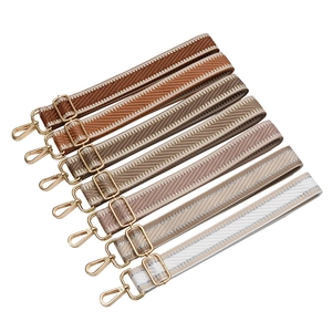 Adjustable woven replacement shoulder straps in 7 solid colors with gold metal buckles