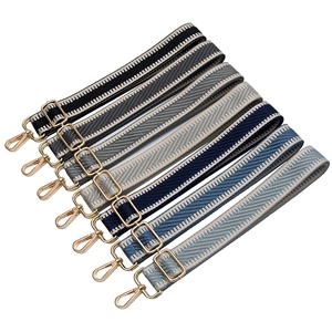 Adjustable crossbody replacement straps with herringbone weave and gold hardware