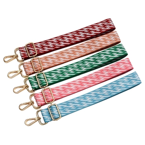 Adjustable Wide Shoulder Bag Strap Replacement Ethnic Geometric Jacquard Webbing For Crossbody Handbags Shoulder Bags Accessory