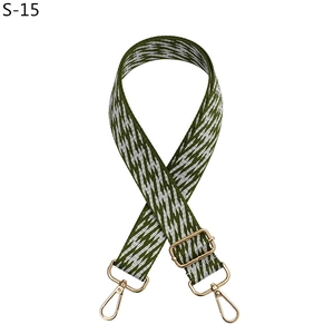 Detailed wave pattern canvas strap with adjustable golden metal lobster clasps
