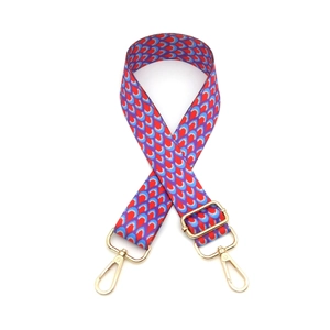Adjustable colorful guitar style shoulder strap with scale pattern and gold metal hooks