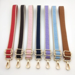 Adjustable solid color narrow shoulder straps with geometric H-pattern in seven colors