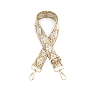 Verstellbarer gewebter Schultergurt in Gold und Silber mit geometrischem Muster