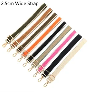 Adjustable Replacement Bag Strap Polyester Ethnic Meander Pattern Wide Shoulder Strap With Metal Buckles For Women Handbags
