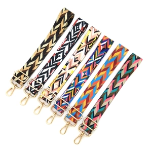 Bohemian Wide Replacement Bag Strap Adjustable Ethnic Geometric Pattern Polyester Shoulder Strap For Handbags Crossbody Bags