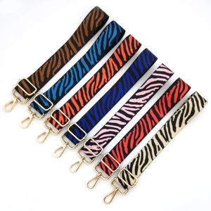 Adjustable Replacement Bag Strap Zebra Print Wide Crossbody Shoulder Strap Polyester Webbing Purse Handbag Accessory
