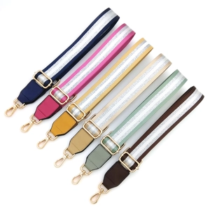 Adjustable woven PU leather replacement straps for handbags with gold metal lobster buckles