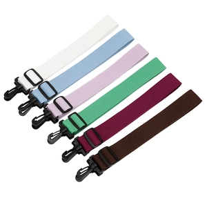 Adjustable nylon shoulder straps in six colors for cross-body bags with black swivel hooks
