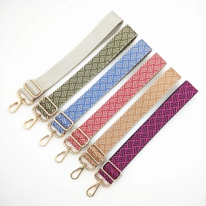 Adjustable woven replacement shoulder straps with gold metal buckles in various colors