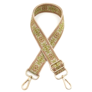 Ethnic style adjustable guitar strap for shoulder bags with vintage floral jacquard pattern