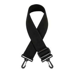 Detail view of durable black nylon replacement strap with plastic hooks and adjuster
