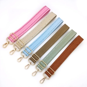 Adjustable Wide Woven Bag Strap Herringbone Pattern Polyester Shoulder Replacement Belt For Handbags Crossbody Bags