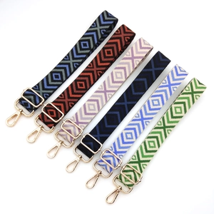 Adjustable Bag Strap Replacement Shoulder Crossbody Belt With Metal Buckle Bohemian Jacquard Woven Polyester Strap For Bags