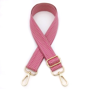 Adjustable wave pattern shoulder strap for crossbody bags with gold metal hardware