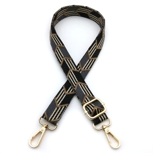 Adjustable colorful arrow pattern shoulder strap with gold metal hooks for crossbody bags