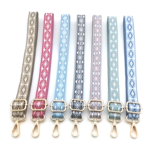 Bohemian Rhombus Geometric Woven Polyester Adjustable Bag Strap For Women Crossbody Shoulder Strap Replacement Wide Belt