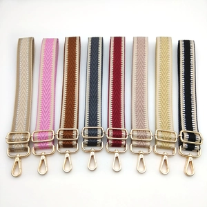 Replacement Wide Shoulder Strap For Bags Adjustable Ethnic Chevron Woven Polyester Crossbody Bag Belt Purse Strap With Metal Swivel Hooks
