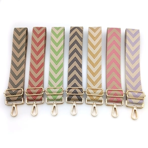 Adjustable wide replacement shoulder straps for bags with colorful chevron pattern