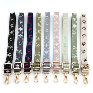 Ethnic Style Jacquard Adjustable Bag Strap With Anchor Pattern Polyester Woven Replacement Shoulder Strap For Crossbody Bags