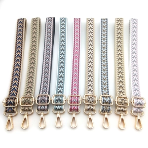 Adjustable Ethnic Style Bag Strap Replacement Jacquard Geometric Chevron Pattern Polyester Shoulder Crossbody Strap For Handbags