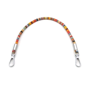 Ethnic style colorful braided phone strap with silver metal swivel spring clasps