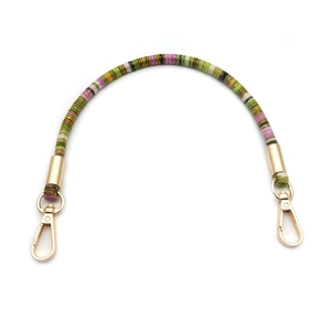 Ethnic style colorful braided shoulder strap for bags with golden lobster clasps