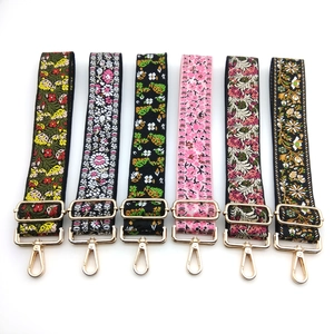 Ethnic Floral Embroidered Wide Purse Straps Adjustable Replacement Shoulder Strap For Handbags Crossbody Bags Women Accessories