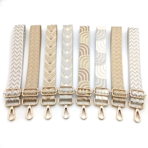 Adjustable Wide Polyester Bag Strap Bohemian Jacquard Shoulder Strap For Crossbody Bag Handbag Replacement Belt With Metal Buckle