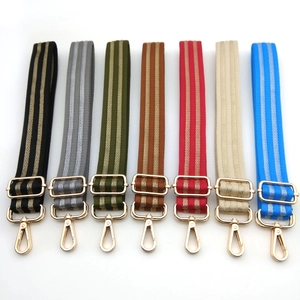 Adjustable wide replacement bag straps in multiple colors with golden metal buckles