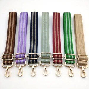 Adjustable wide replacement bag straps in multiple colors with gold metal hooks