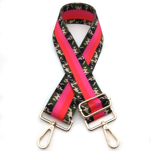Verstellbarer bunter Taschenriemen aus Nylon mit Camouflage-Muster und Goldhaken