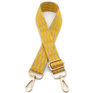 Adjustable 3.8cm wide striped shoulder strap with gold swivel hooks for crossbody bags