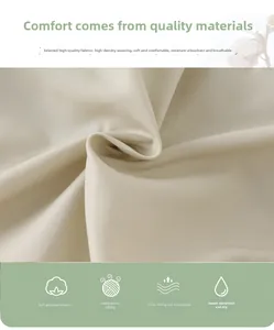 Detail of high-density cream cotton fabric showing soft texture and breathable weaving