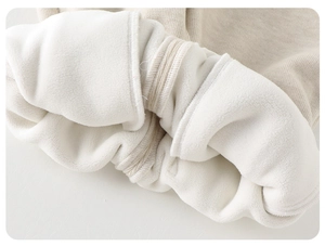 Close-up of windproof elastic cuffs with warm white fleece lining for winter coat