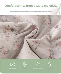 Detail of high-density floral fabric with soft texture and breathable stitching