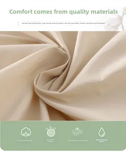 Macro detail of soft apricot cotton fabric with high-density weave for baby winter jumpsuits