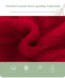 Detail of red thick fleece fabric for baby rompers featuring soft texture and anti-pilling