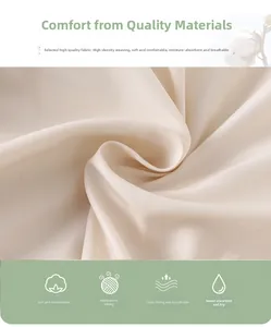 Nahaufnahme von atmungsaktivem, cremefarbenem Satinstoff mit seidiger Textur für Babykleidung
