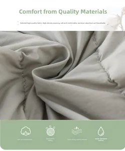Macro detail of high-density soft gray fabric with fine stitching for baby down romper