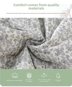 Detail view of floral fabric texture with high-density weave and breathable cotton softness