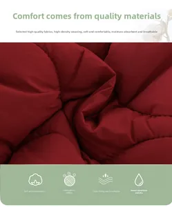 Detail of high-density wine red quilted fabric showing soft texture and premium stitching