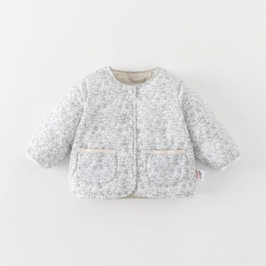 Toddler Girls Floral Quilted Down Jacket White Duck Down Warm Puffer Outerwear Coat For Infants Korean Style Padded Top