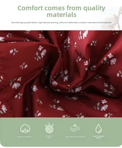 Close-up of baby floral down jacket fabric featuring high-density breathable cotton weave